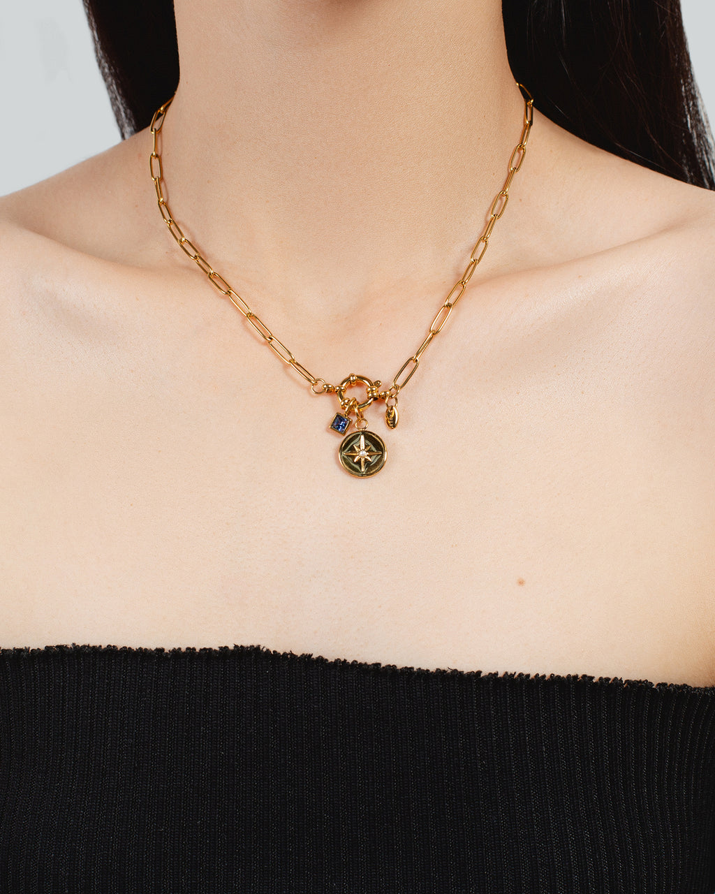 LINK & ORBIT CLASP NECKALCE
